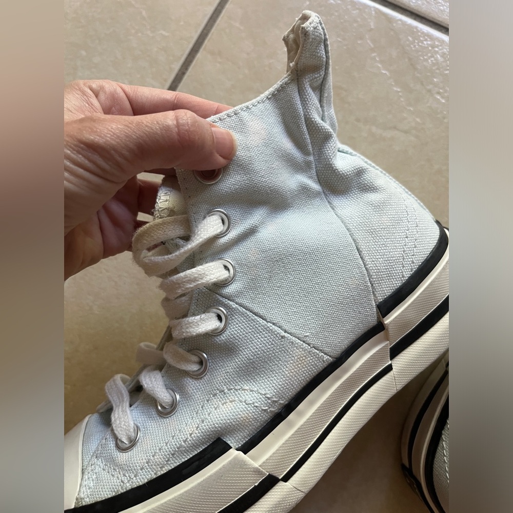 CONVERSE WOMEN'S 5 LIGHT BLUE CHUCK TAYLOR ALL STAR LIFT PLATFORM CANVAS SHOES - Picture 12 of 14